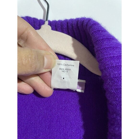 J Crew Sweater XS Purple Cashmere Shawl Collar Preppy Classic Minimalist READ - Picture 3 of 9